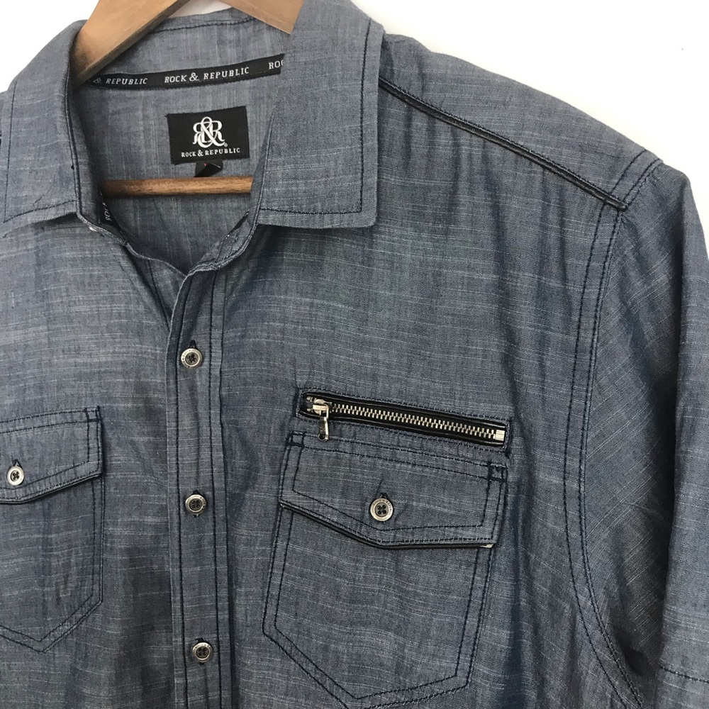 Rock & Republic Mens Button Down Shirt Size XL